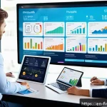 Home 18 금융 업무 자동화를 위한 플랫폼 분석 - A modern small business office scene showing a diverse team of professionals collaborating around a ...