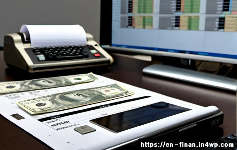 Home 17 금융 자동화 기술의 진화 과정 - Photorealistic three-stage evolution of financial automation in a clean modern office, vintage addin...